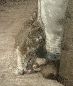 Batido de Mantequilla, 1866-68 (detalle) de Jean Francois Millet
